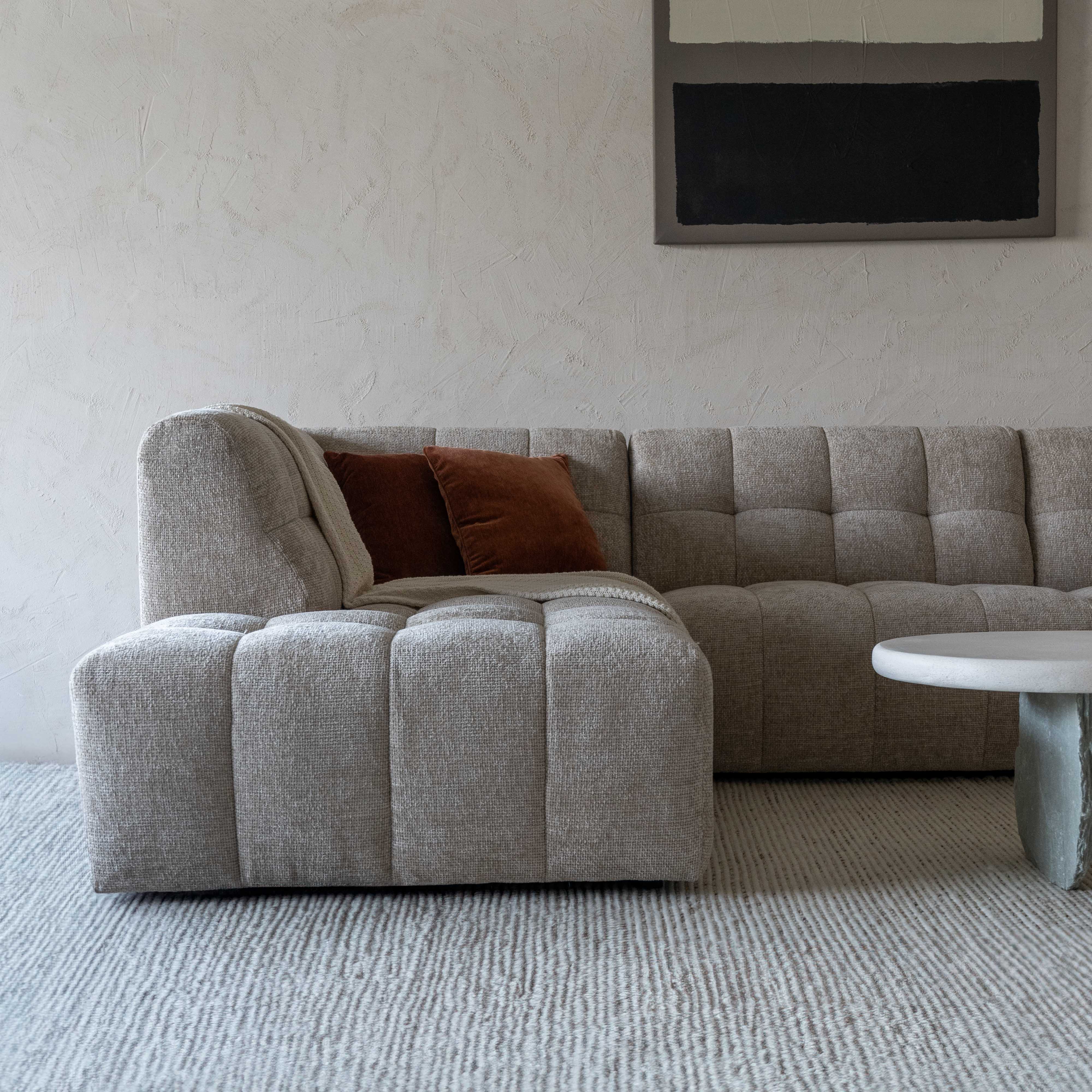 Dolphine Beige Modern Corner & L-Shape Sofa