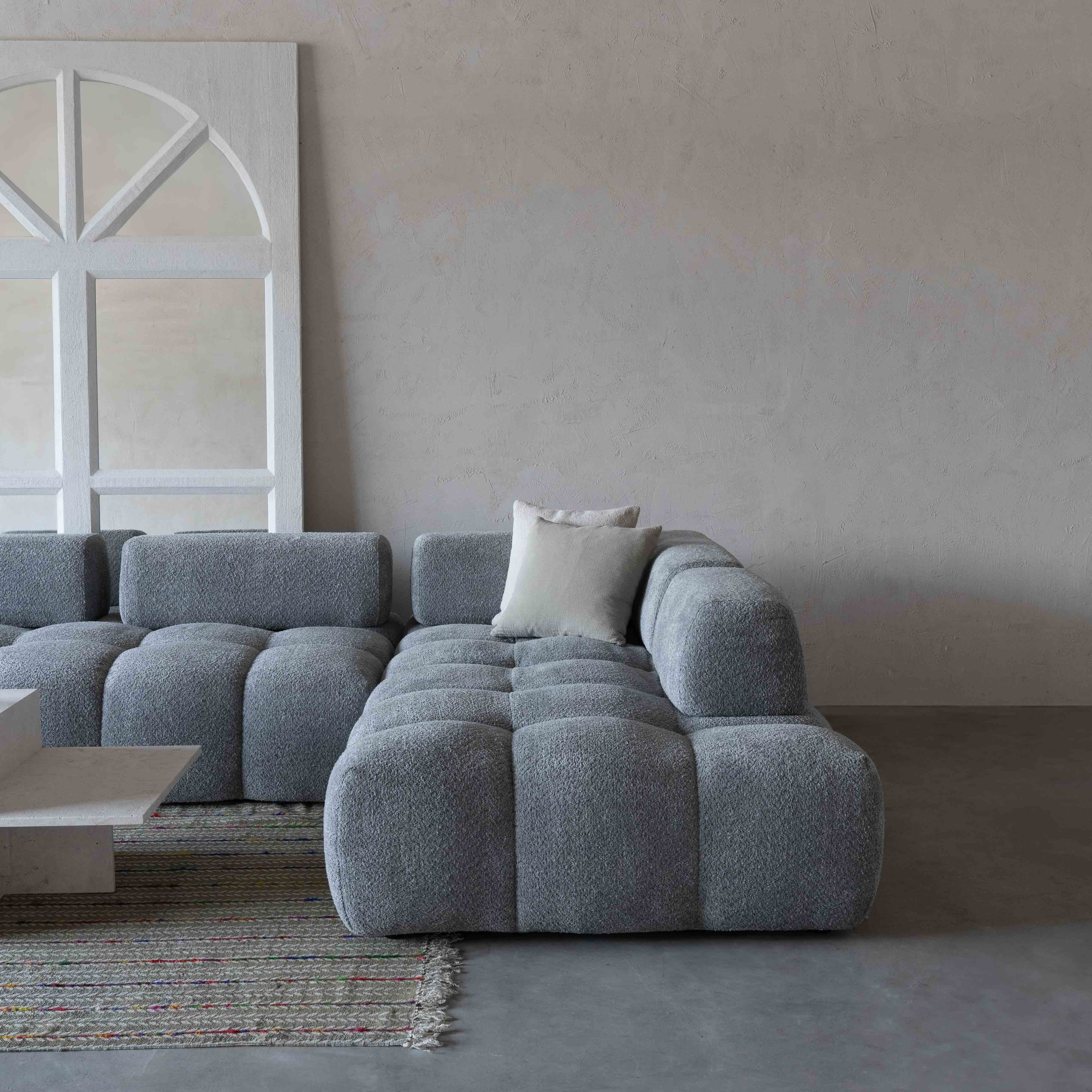 Harmony Mid Grey Modern Corner & L Shape | Extendable Sofa