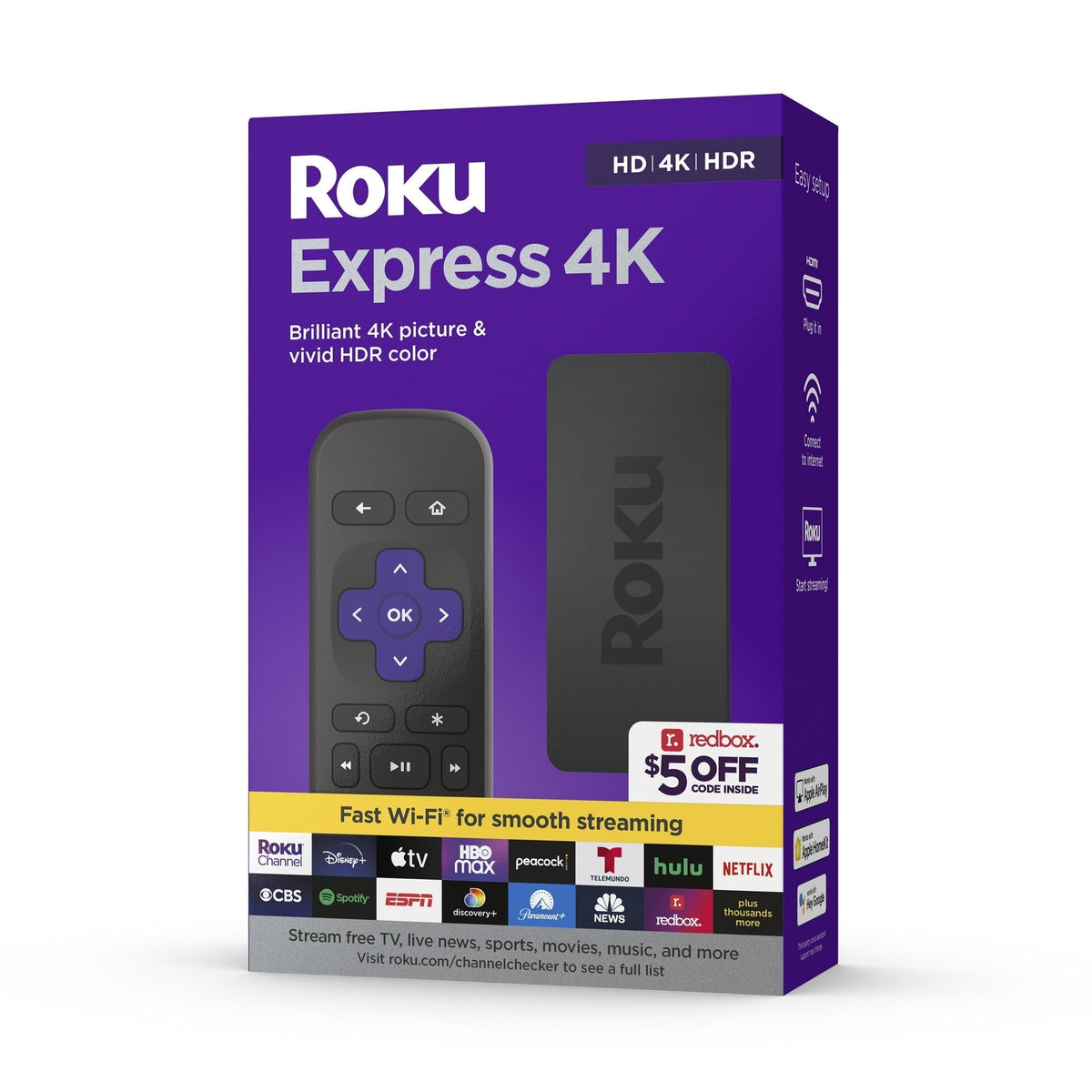 Roku Express HD 4K HDR Streaming Media Player - Black